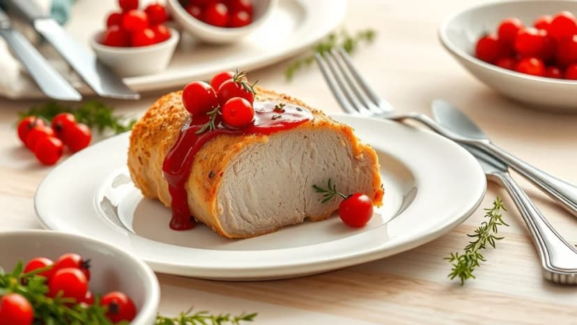 Fläskytterfilé i sockerkaksform med lingon