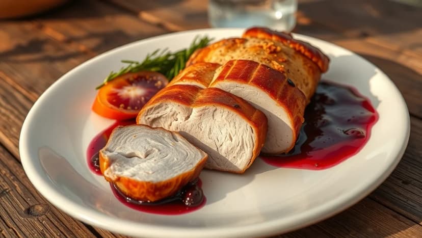 Fläskytterfilé i ugn med lingonsås