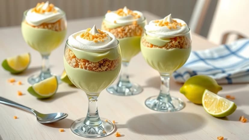 Key lime pie i glas som smälter på tungan